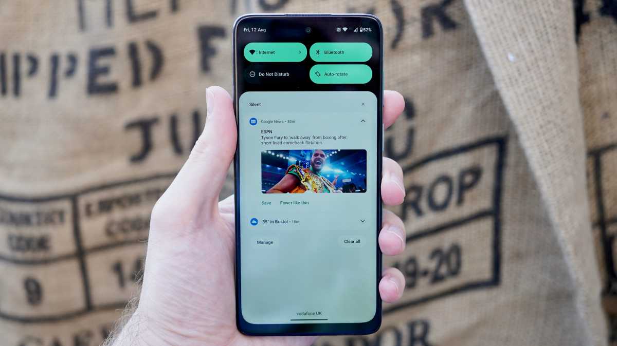 Moto G62 notifications