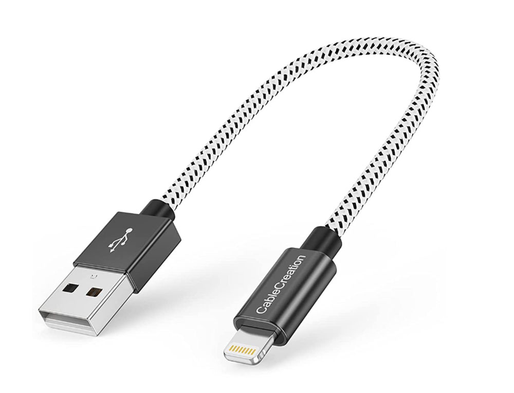 CableCreation Short iPhone Charger Cable – Best short USB-A to Lightning cable