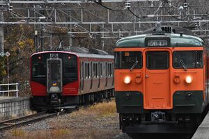 11月27日撮影　しなの鉄道　牟礼駅にて115系S3編成を撮影より