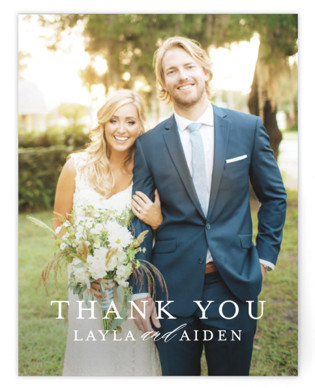 This is a brown, pink wedding thank you card by Itsy Belle Studio called Sedona with standard printing on signature in standard.