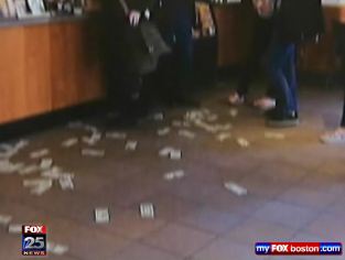 Man Randomly Tosses $100 In Singles At Starbucks Customers