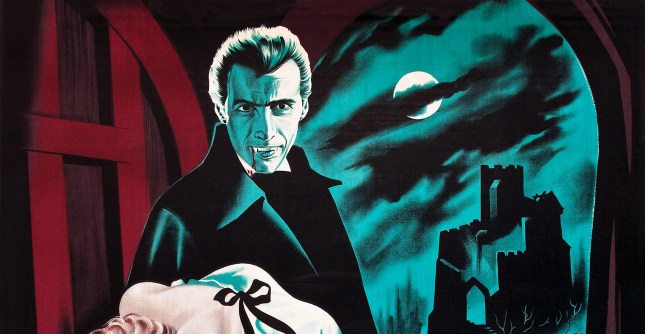 HORROR OF DRACULA (aka LE CAUCHEMAR DE DRACULA), top: Christopher Lee on French poster art, 1958.