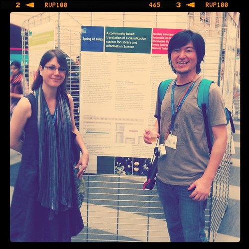 had drink w/ Imma Subirats in front of her poster. #oai7