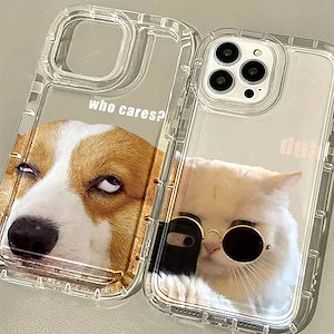 iPhone15ケース iphone14ケース iphoneカバー スマホケース 透明 クリア 絵 アニマルズ アニマル 動物 犬 猫 iphone14 iphone15 iphone13 ipho