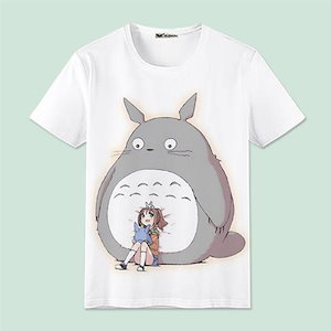 半袖 tシャツ かわいいとなりのトトロプリント服二次元漫画の男の子　女の子　親子服パパママ　子供服