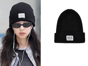 BLACKPINK ジェニ着用 Logo Beanie 無地 帽子 冬の帽子