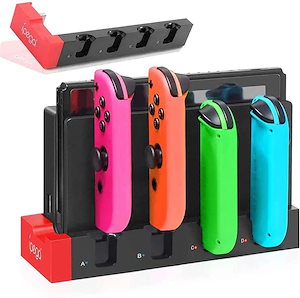 ジョイコン用 充電スタンド Switch & Switch有機ELモデル兼用 コントローラー充電 収納 一体型 4台同時充電可能 ジョイコン右/左 急速充電器 ニンテンド