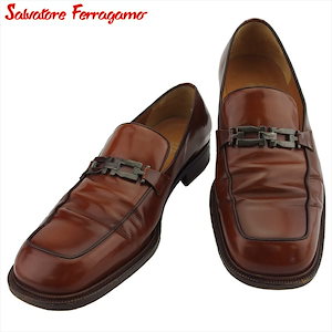 サルヴァトーレ フェラガモ ローファー シューズ 靴 メンズ 8EE スリッポン ガンチーニ Salvatore Ferragamo 中古