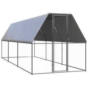 屋外鶏小屋 2x6x2m 亜鉛メッキ鋼製