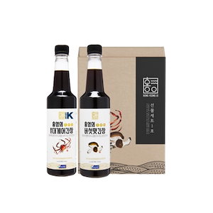 ホンヨンの醤油ギフトセット 赤ズワイガニ500ml + キノコ味500ml 1セット