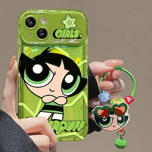 パワーパフガールズ iPhoneケース かわいい キャラクター ミラー付き ブレスレット付き 全機種対応スマホケース 韓国人気