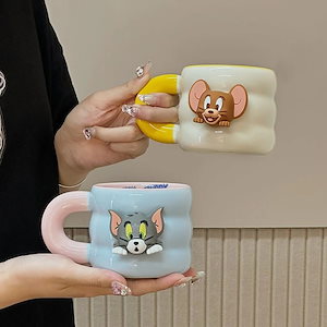 トムとジェリーのカップルセラミックマグカップと家庭用コップの誕生日プレゼント