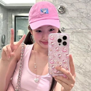 かわいい キティ iphone15ケース キティちゃん iphone14ケース iPhone13/12/11 ケース 13 PRO BLACKPINK スマホケース 韓国