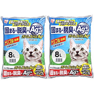 固まる 脱臭 アイリスオーヤマ 猫砂 クリーン&フレッシュ 抗菌 Ag+ 8L2袋 まとめ買い