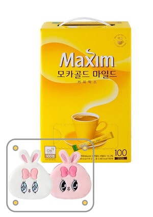 [韓国食品] マキシム モカゴールド マイルド コーヒーミックス おいしくて甘いコーヒー 12g 100T+ エスターバーニー うさぎポーチ コイン財布