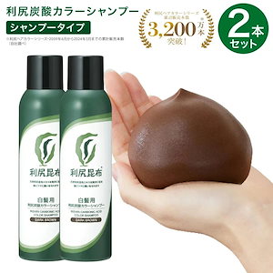 利尻炭酸カラーシャンプー 180g×2本セット ムラなく染まる 濃密泡 白髪染め 無添加 天然由来 植物由来 カラーリング ヘアカラー シャンプー 低刺激 利尻昆布 炭酸 敏感肌 ノンシリコン ダメー