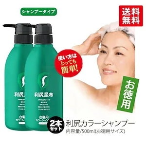 白髪用 利尻カラーシャンプー お徳用500ml×2本セット ノンシリコン ノンジアミン 無添加 天然由来 ヘアカラー 白髪染め 部分染め 全体染め 白髪カバー 色落ち 防止 ヘアケア 白髪 髪 男性用