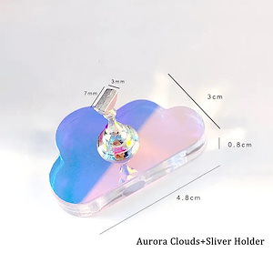 オーラ-アクリルネイルホルダー マニキュア ネイルチップ トレーニングオーガナイザー用の棚付きネイルスタンド cloud sliver