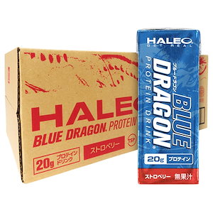 HALEO プロテインドリンク ブルードラゴン たんぱく質20g ミルクプロテイン 200ml x 24パック ストロベリーミルク味