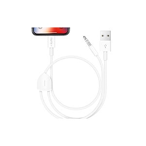 【AdLife】 iPhone 対応 AUXケーブル オーディオケーブル 車 ライトニングケーブル Lightning ケーブル 1.2m ライトニング端子 USB 充電 ライトニング 3.5mm 音