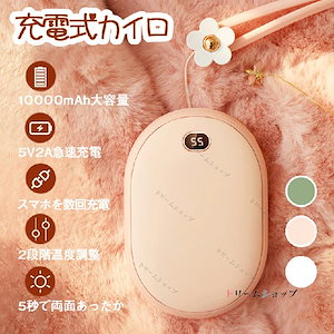 電気カイロ 10000mAh 繰り返し 使える 充電式カイロ カイロ充電式 電子カイロ モバイルバッテリー 10000mAh 大容量 電気あんか ハンドウォーマー 両面急速発熱 防寒グッズ 2段階温度