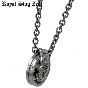 ロイヤルスタッグゼスト Royal Stag シルバー ネックレス レッドダイヤモンド アラベスク