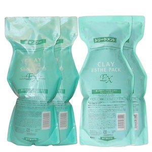 クレイエステEX シャンプー 1000mL 2個 + パック 1000g 2個 詰め替え セット