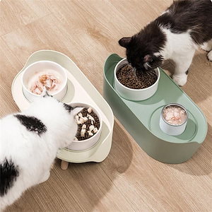 3日で出荷陶磁器 ペット用食器台 犬用 猫用 食器台 餌台 ごはん皿 水入れ フードボウルスタンドセット