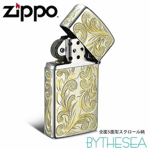 Zippo ライター ジッポライター 真鍮 クロムサテーナ クロムメッキ スリムタイプ 5面手彫り ハワイアンジュエリー ブランド FL103C