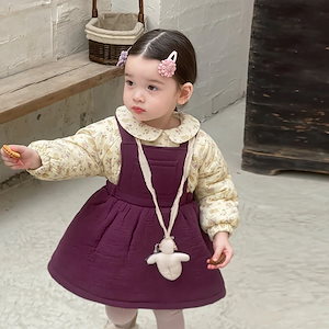 子供服女の子スーツ24新スタイル子供韓国キルトスカートトップスコットンコートベビー服