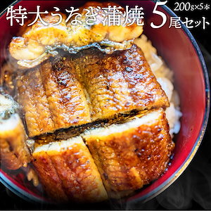 うなぎ蒲焼 5本入り（200ｇ5）たれ山椒付き 鰻 かば焼き 土用 丑の日 湯煎 レンチン レンジO