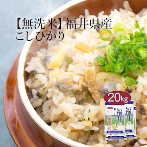 無洗米 米 福井県産 こしひかり 20kg 5kg 4セット 令和6年産 お米 こめ 20キロ 安い おこめ 白米 国産 食品 ギフト 引っ越し 挨拶 内祝い お歳暮 送料無料 おくさま印