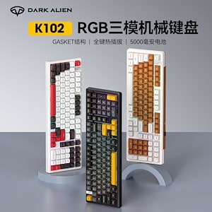 黒異K 102メカニカルキーボードカスタム化3モード無線ブルートゥースコンピュータゲームeスポーツ専用サイドキーキャップUS