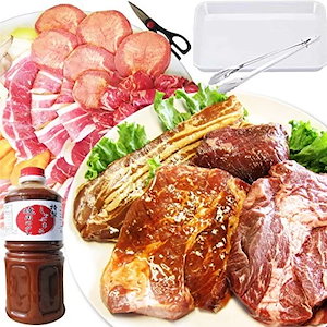 ステーキ ＆ 焼肉 セット ギガ盛り3kg超！ 肉祭り バーベキュー ( ハサミトングトレー付き )