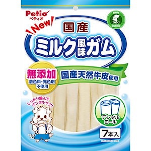 NEW 国産 日本製 ミルク風味ガム ロール 7本入 犬用おやつ ドッグフード ガム ホワイト 白