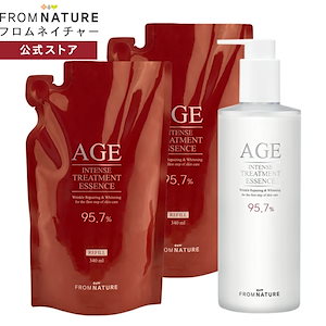 AGE ステップ１ エイジインテンストリートメント エッセンス 化粧水 340ml 大容量ボトル ポンプ式＋詰め替え用 340ml 2点 ガラクトミセス 95.7% スキンケア 保湿 【公式ストア】