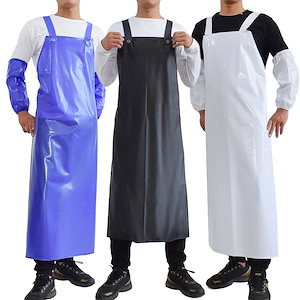 納期1~3週間程：PVC Strap Apron Waterproof Oil Thicken and Lengthen Wear-Resistant Kitchen Large Apron Food