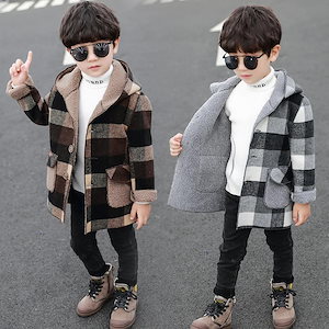 超目玉新品 ピーコート　Pコート キッズコート フード付き　ミドル丈 秋冬　ラシャコート　男の子 子供服　ジュニア　アウター　ジャケット　キッズ　中綿コート 防寒