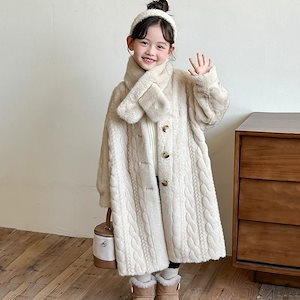 2枚購入で 3oo円FF!福袋 25新作子供用 厚手のウールのコートファッション アウター 子供服