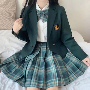 ベーシックスーツ 森文字チェック柄スカート Jk制服 スーツ スーツ 女子学生 カレッジスタイル クラス制服 学生服 スーツ ジャケット 卒業式 スーツ女の子