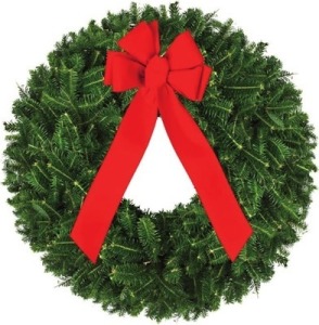 22-in Fresh Fraser Fir Christmas Wreath with Bow 2 for $12