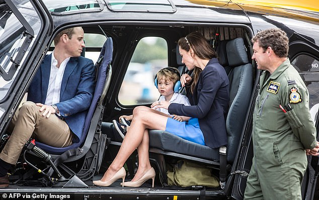 William, Catherine and a young George at the Royal International Air Tattoo in 2016