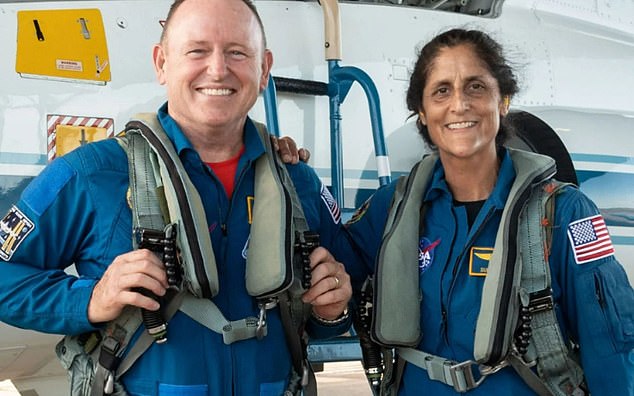 PICTURE OF HEALTH: Sunita Williams and Barry Wilmore before their mission on June 6