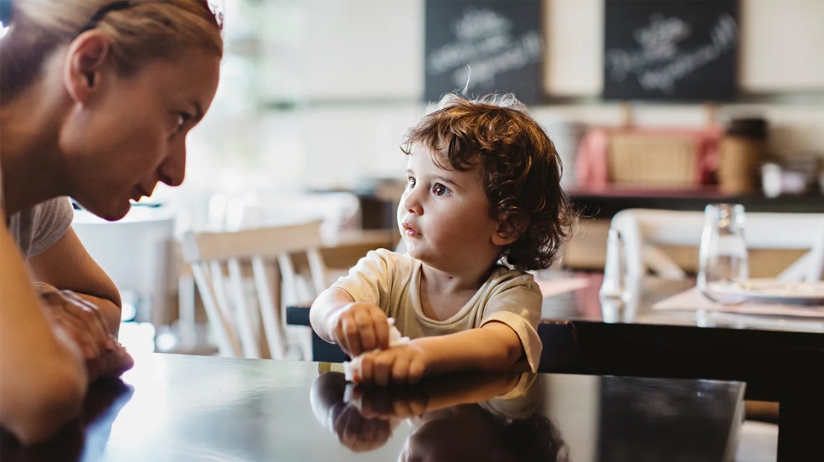 mother addresses toddler hitting