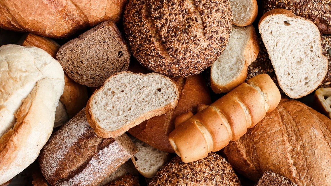 a selection of various breads