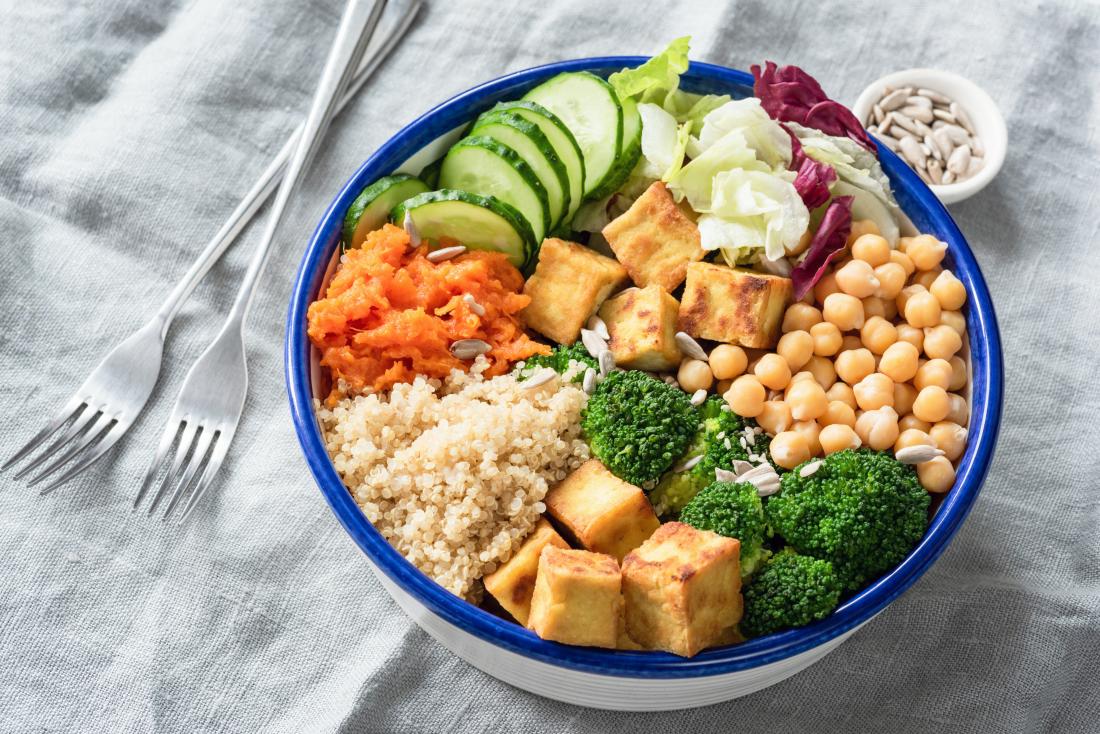 tofu-chickpeas-quinoa-and-salad-in-bowl