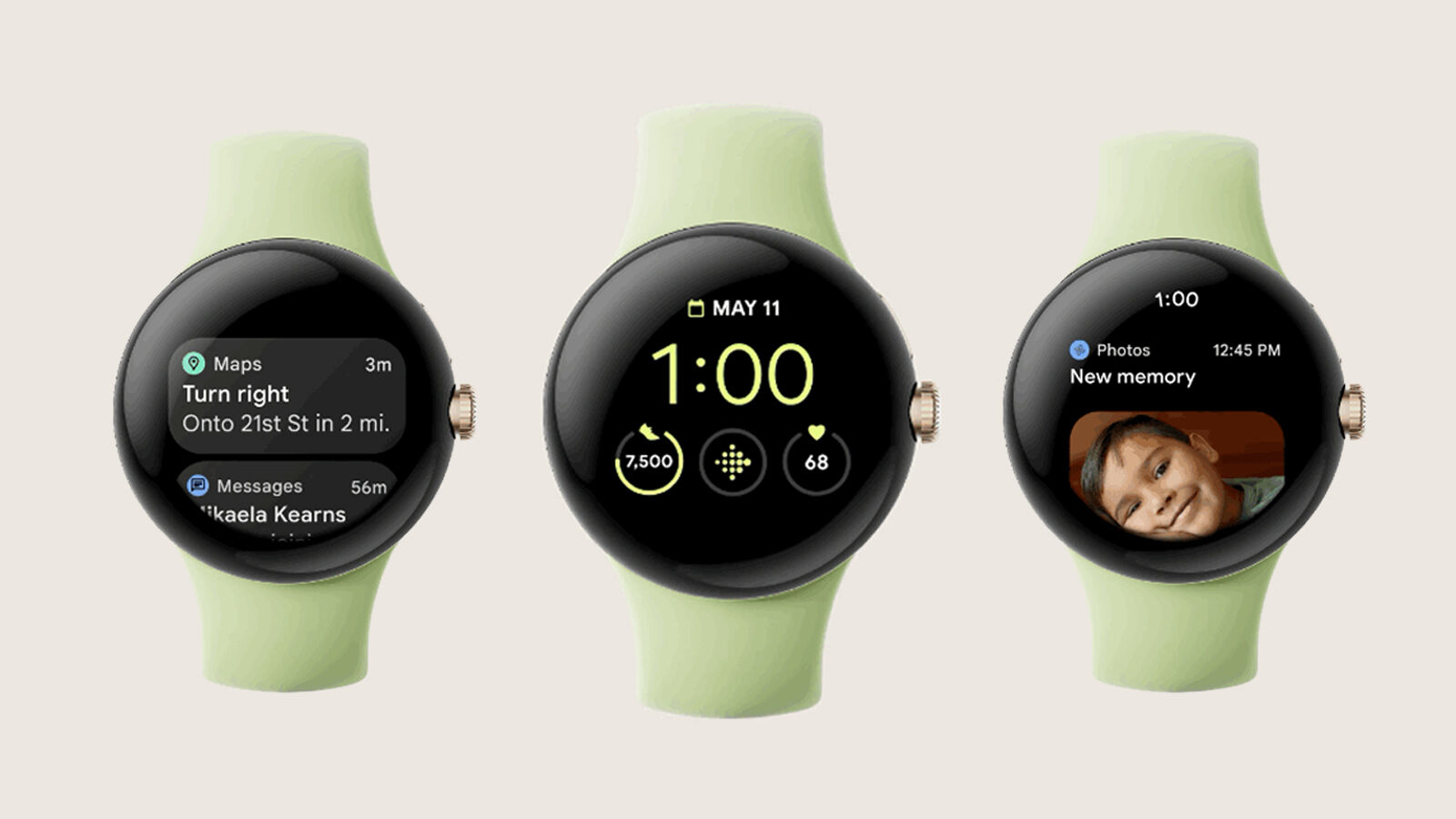 First official images of Wear OS running on the Pixel Watch