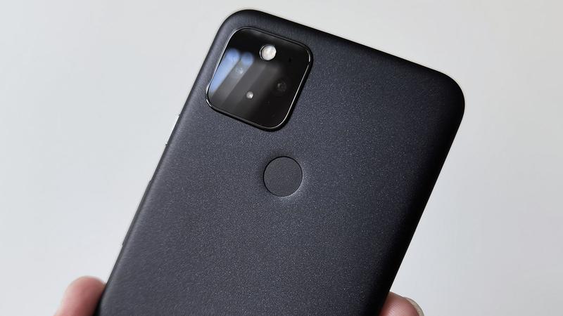 Google Pixel 5 back angled close