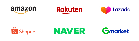 Open Market: Amazon, Rakuten, Lazada, Shopee, NAVER, Gmarket