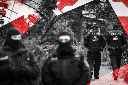 Rechtsextreme Verschwörung: Police secures the area after 25 suspected members and supporters of a far-right group were detained during raids across Germany, in Berlin, Germany December 7, 2022.